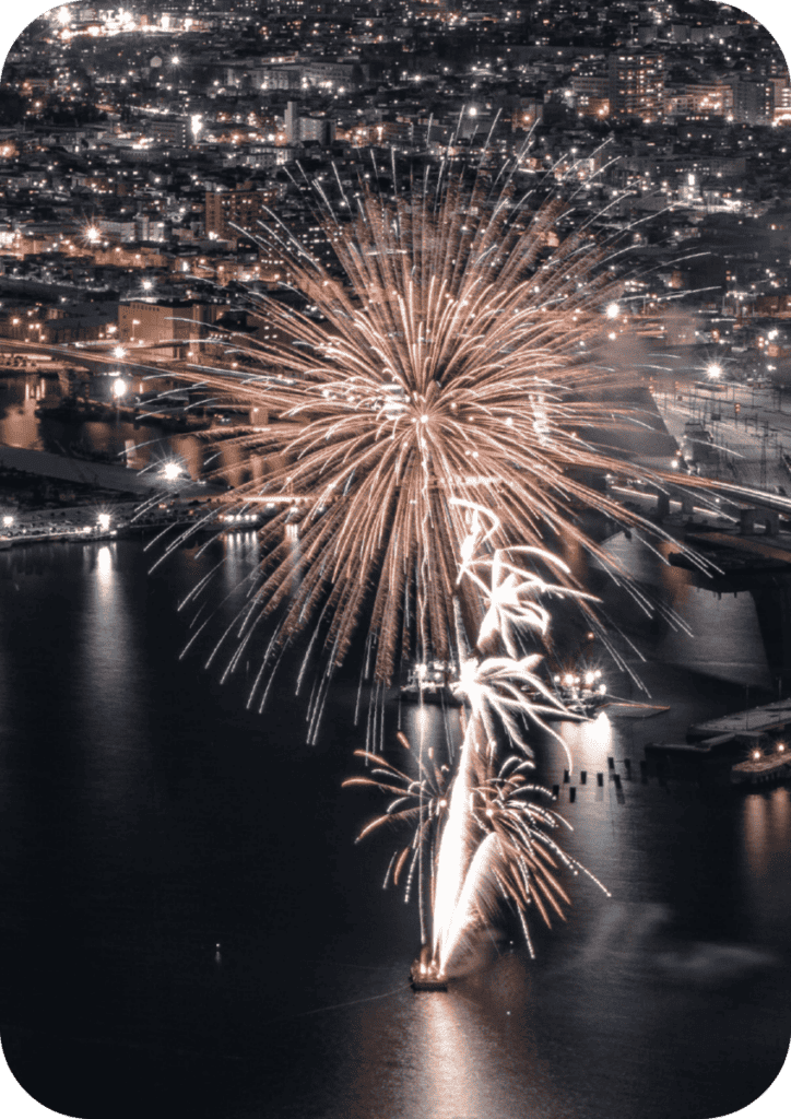 Big fireworks at night