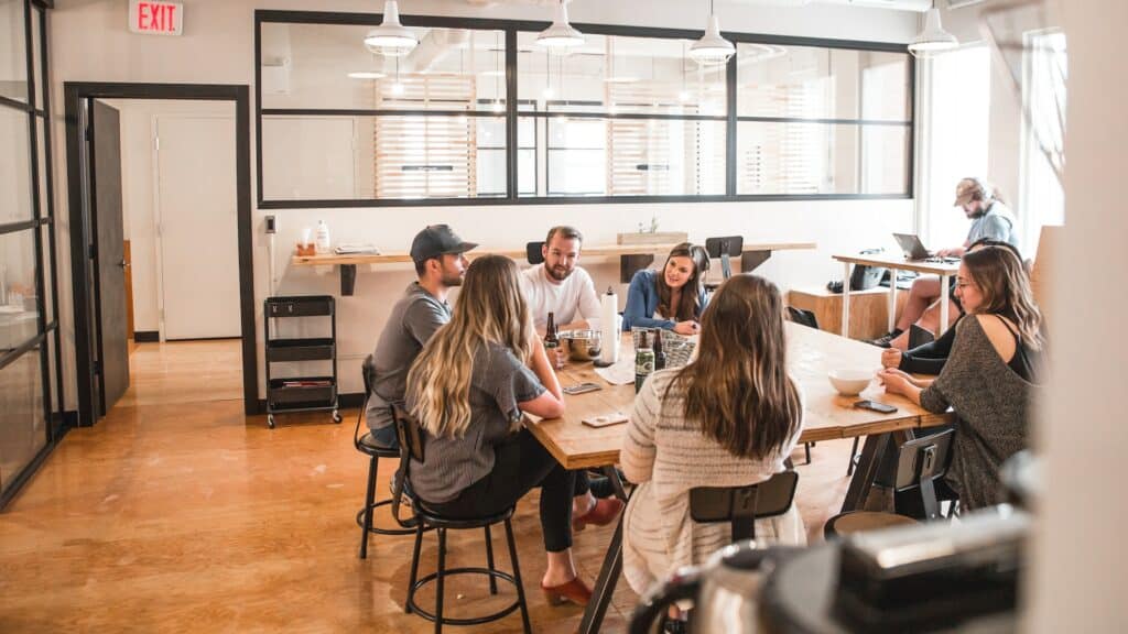 group of individuals meeting in a room