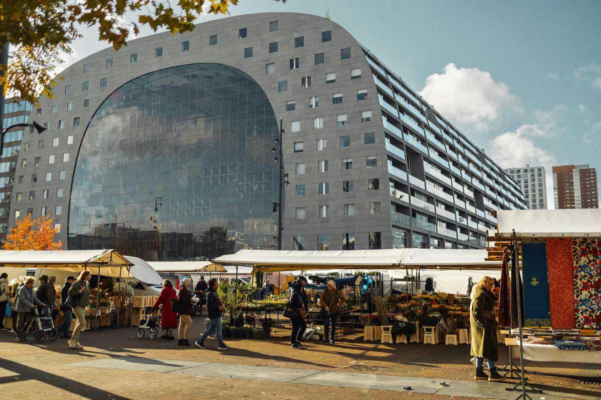 Markthal in Rotterdam City Center During the Market