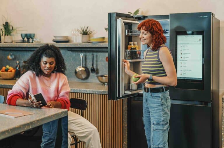 Girls at home in the kitchen
