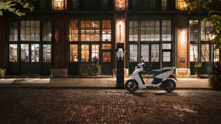 Smart home technology in the city an electric vehicle fast-charging point
