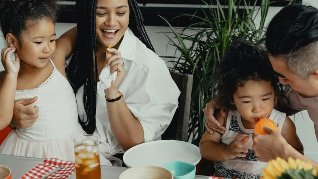 Multigeneration Home Dining Family with Kids