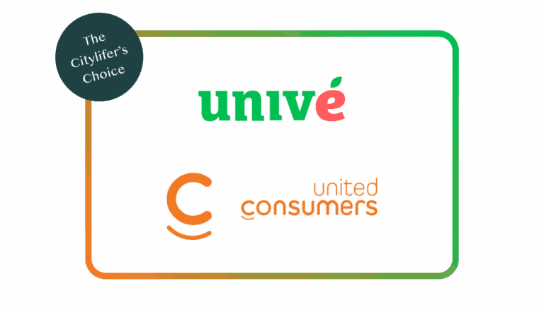Logos of Univé and United Consumers with a Citylifer’s Choice badge