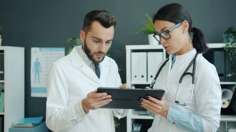 Two doctors discussing
